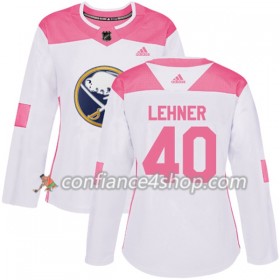 Adidas Maillot de Hockey Buffalo Sabres Robin Lehner 40 2017-2018 Blanc Rose Fashion Authentic - Femme
